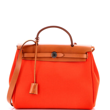 Hermes Herbag Zip Leather and Toile 31