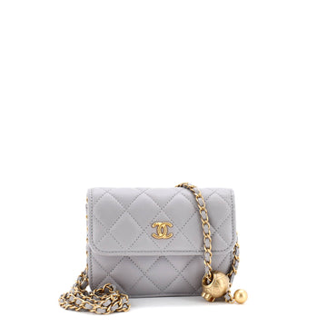 Chanel Pearl Crush Flap Clutch with Chain Quilted Lambskin Mini