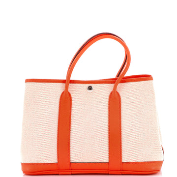 Hermes Garden Party Tote Toile and Leather 30