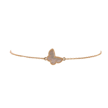 Van Cleef & Arpels Sweet Alhambra Butterfly Bracelet 18K Yellow Gold and Mother of Pearl