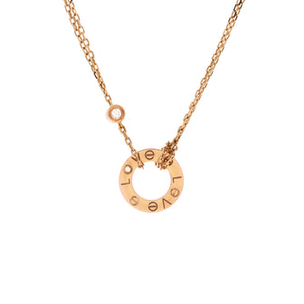 Cartier 2 Diamonds Love Pendant Necklace 18K Yellow Gold and Diamonds