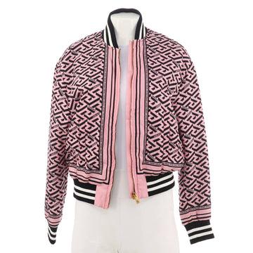 Versace Women's La Greca Bomber Jacket Printed Silk
