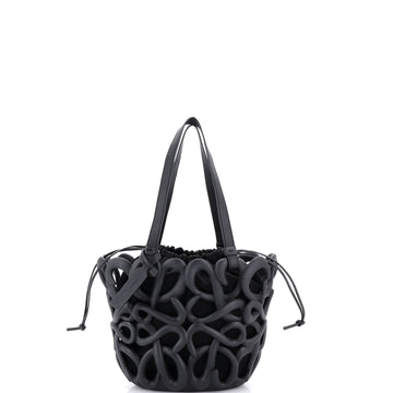 Loewe Inflated Anagram Cut Out Basket Tote Rubber and Leather Small