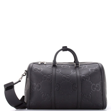 Gucci Duffle Bag Jumbo GG Embossed Leather Large