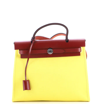 Hermes Herbag Zip Leather and Toile 31