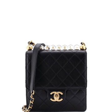 Chanel Chic Pearls Flap Bag Quilted Goatskin with Acrylic Beads Mini