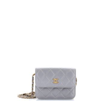 Chanel Pearl Crush Flap Clutch with Chain Quilted Lambskin Mini