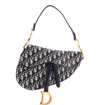 Christian Dior Saddle Handbag Oblique Canvas Medium