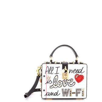 Dolce & Gabbana Treasure Box Bag Embellished Printed Leather Small