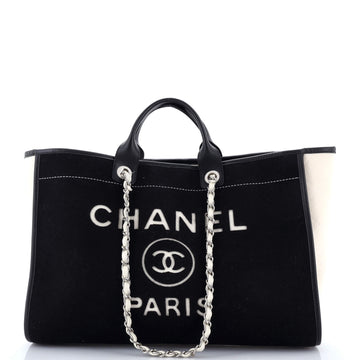 Chanel Deauville Tote Wool Felt Large