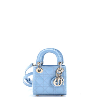 Christian Dior Lady Dior Bag Cannage Quilt Patent Micro