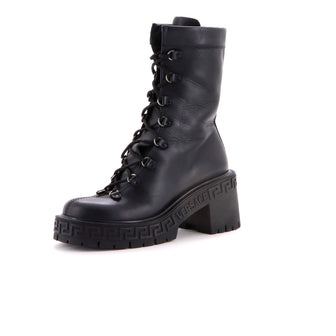 Versace Women's Greca Platform Combat Boots Leather