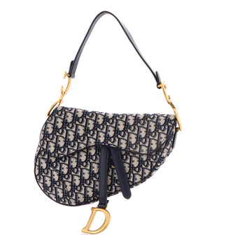 Christian Dior Saddle Handbag Oblique Canvas Medium
