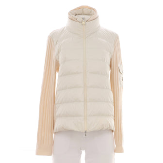 Moncler Women's Tricot Padded Cardigan Quilted Polyester and Wool with Down