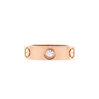 Cartier Love 3 Diamonds Band Ring 18K Rose Gold with Diamonds