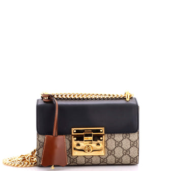 Gucci Padlock Shoulder Bag GG Coated Canvas and Leather Small