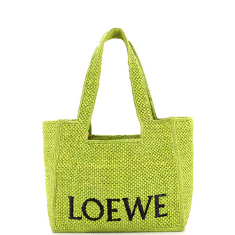 Loewe Paula's Ibiza Logo Convertible Tote Raffia Medium
