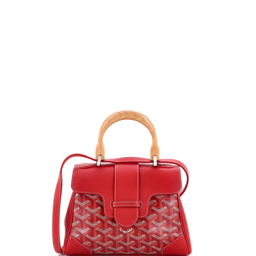 Goyard Saigon Top Handle Bag Coated Canvas with Leather Mini