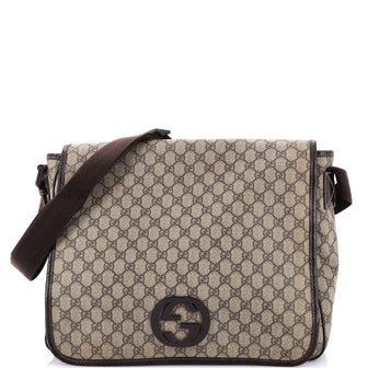Gucci Interlocking G Messenger Bag GG Coated Canvas Large