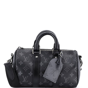 Louis Vuitton Keepall Bandouliere Bag Reverse Monogram Eclipse Canvas 25