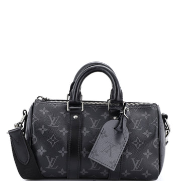 Louis Vuitton Keepall Bandouliere Bag Reverse Monogram Eclipse Canvas 25