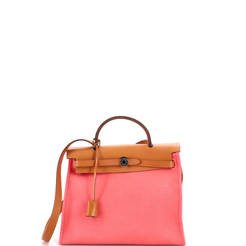 Hermes Herbag Zip Leather and Toile 31