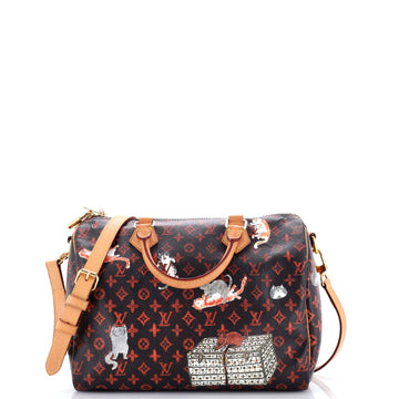 Louis Vuitton Speedy Bandouliere Bag Limited Edition Grace Coddington Catogram Canvas 30
