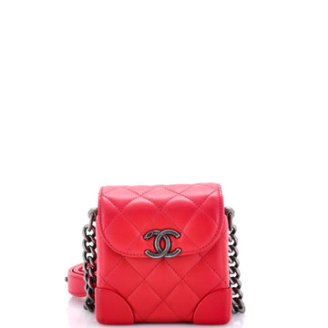 Chanel Trunk-Like Crossbody Bag Quilted Lambskin Mini
