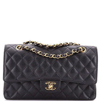 Chanel Classic Double Flap Bag Quilted Caviar Medium