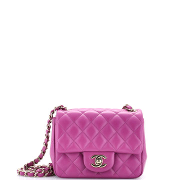 Chanel Square Classic Single Flap Bag Quilted Lambskin Mini