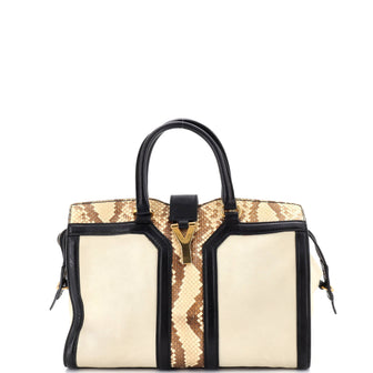 Saint Laurent Chyc Cabas Tote Leather and Python Small