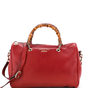 Gucci Bamboo Shopper Boston Bag Leather Medium