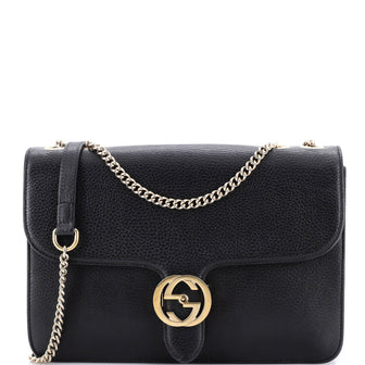 Gucci Interlocking Shoulder Bag Leather Medium
