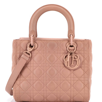 Christian Dior Ultra Matte Lady Dior Bag Cannage Quilt Calfskin Medium
