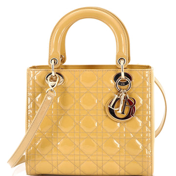 Christian Dior Lady Dior Bag Cannage Quilt Patent Medium