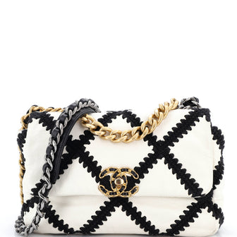 Chanel 19 Flap Bag Crochet Quilted Calfskin Medium