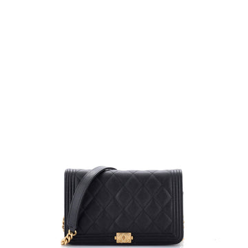 Chanel Boy Wallet on Chain Quilted Caviar