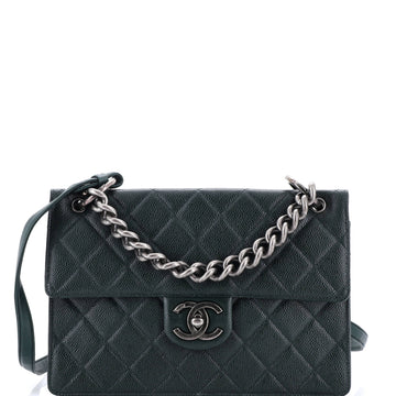 Chanel Retro Class Flap Bag Quilted Caviar Large