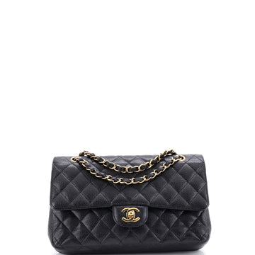 Chanel Vintage Classic Double Flap Bag Quilted Caviar Medium