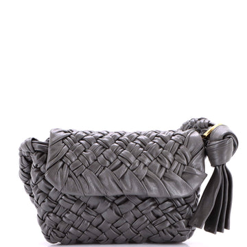 Bottega Veneta Kalimero Citta Shoulder Bag Intrecciato Plisse Leather