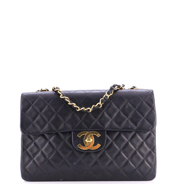 Chanel Vintage Classic Single Flap Bag Quilted Lambskin Maxi