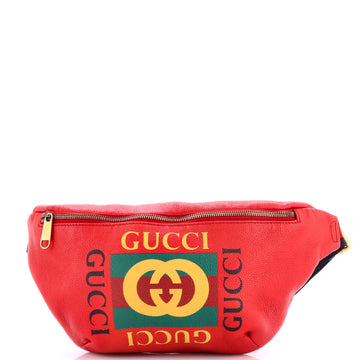 Gucci Logo Belt Bag Printed Leather Medium