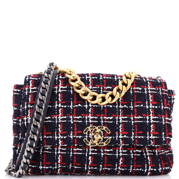 Chanel 19 Flap Bag Quilted Tweed Large