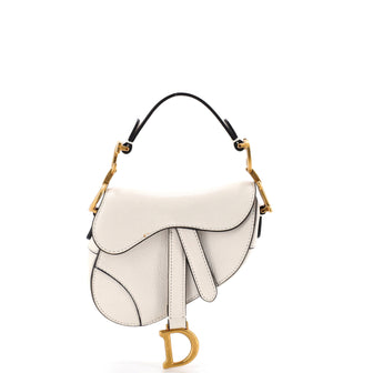 Christian Dior Saddle Handbag Leather Micro
