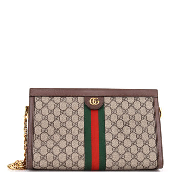 Gucci Ophidia Chain Shoulder Bag GG Coated Canvas Medium