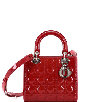 Christian Dior Lady Dior Bag Cannage Quilt Patent Medium