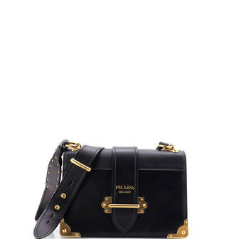 Prada Cahier Crossbody Bag Leather and Saffiano Leather Large