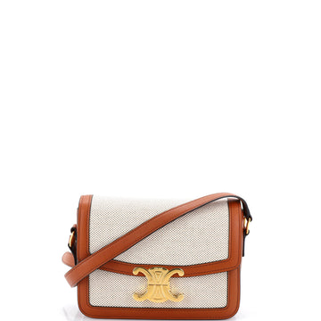 Celine Triomphe Shoulder Bag Canvas with Leather Teen
