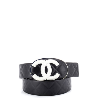 Chanel Oval CC Belt Quilted Lambskin Wide