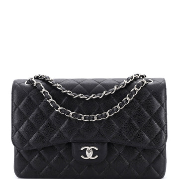 Chanel Classic Double Flap Bag Quilted Caviar Jumbo